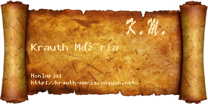Krauth Mária névjegykártya