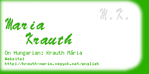maria krauth business card